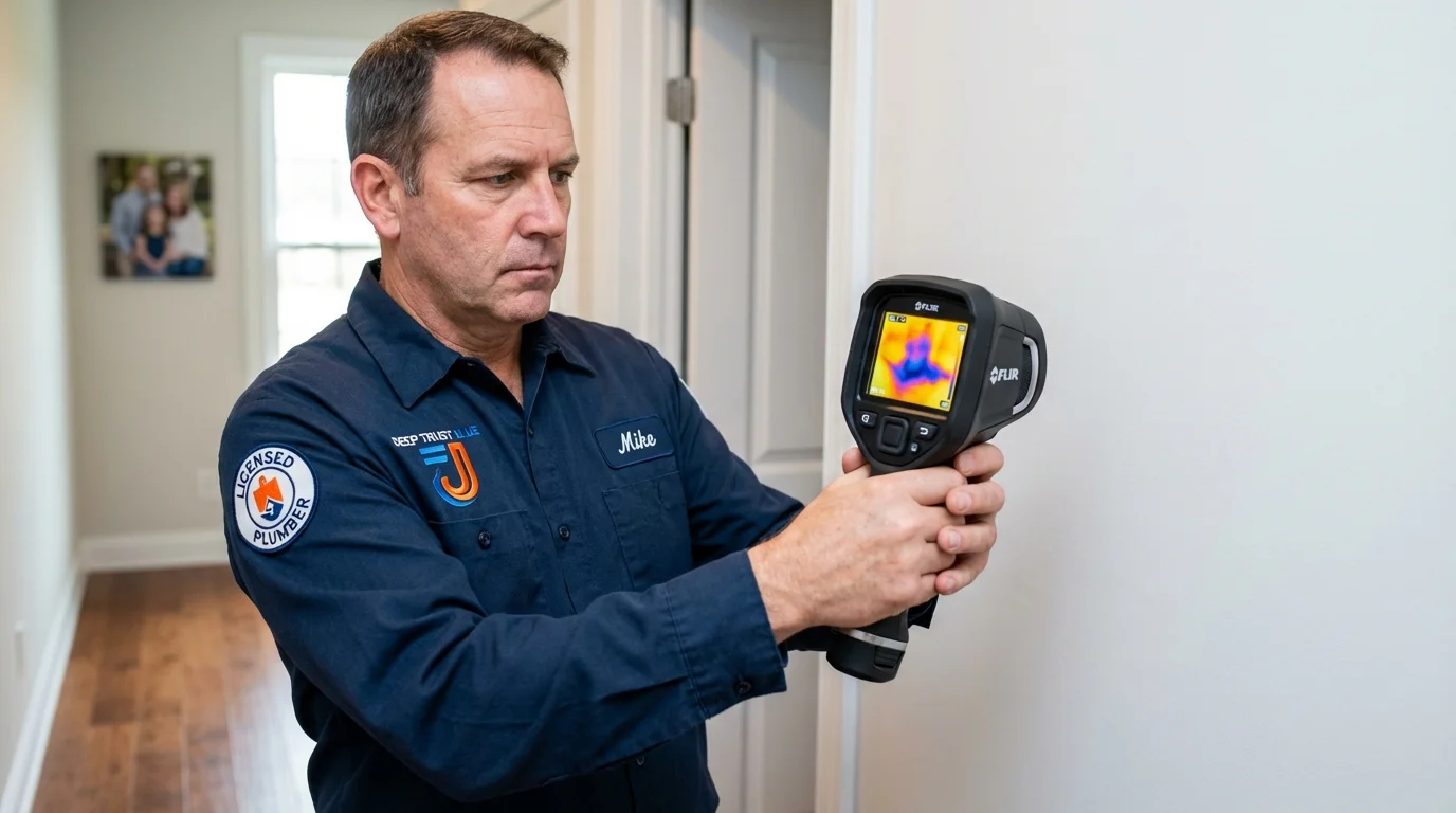 Thermal imaging leak detection by Johns Plumbing LLC in Belle